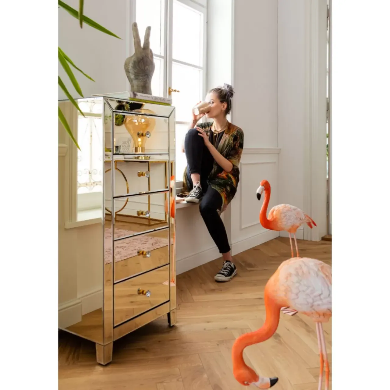 Kommoden & Sideboards|KARE Design Hochkommode Luxury Champagne 5 Schube