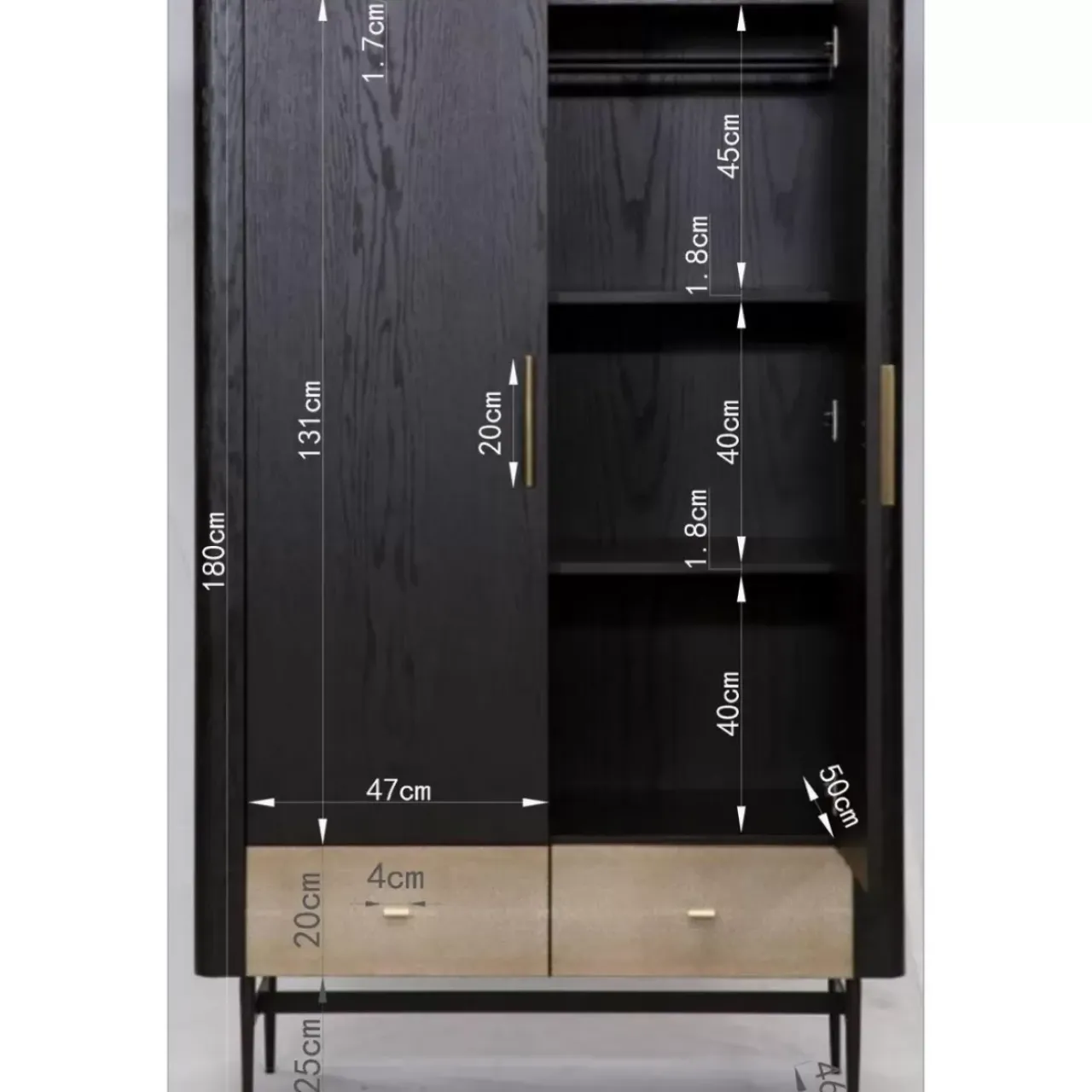 Regale|KARE Design Kleiderschrank Milano 180X110
