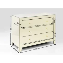 Kommoden & Sideboards|KARE Design Kommode Luxury Champagne 3 Schube