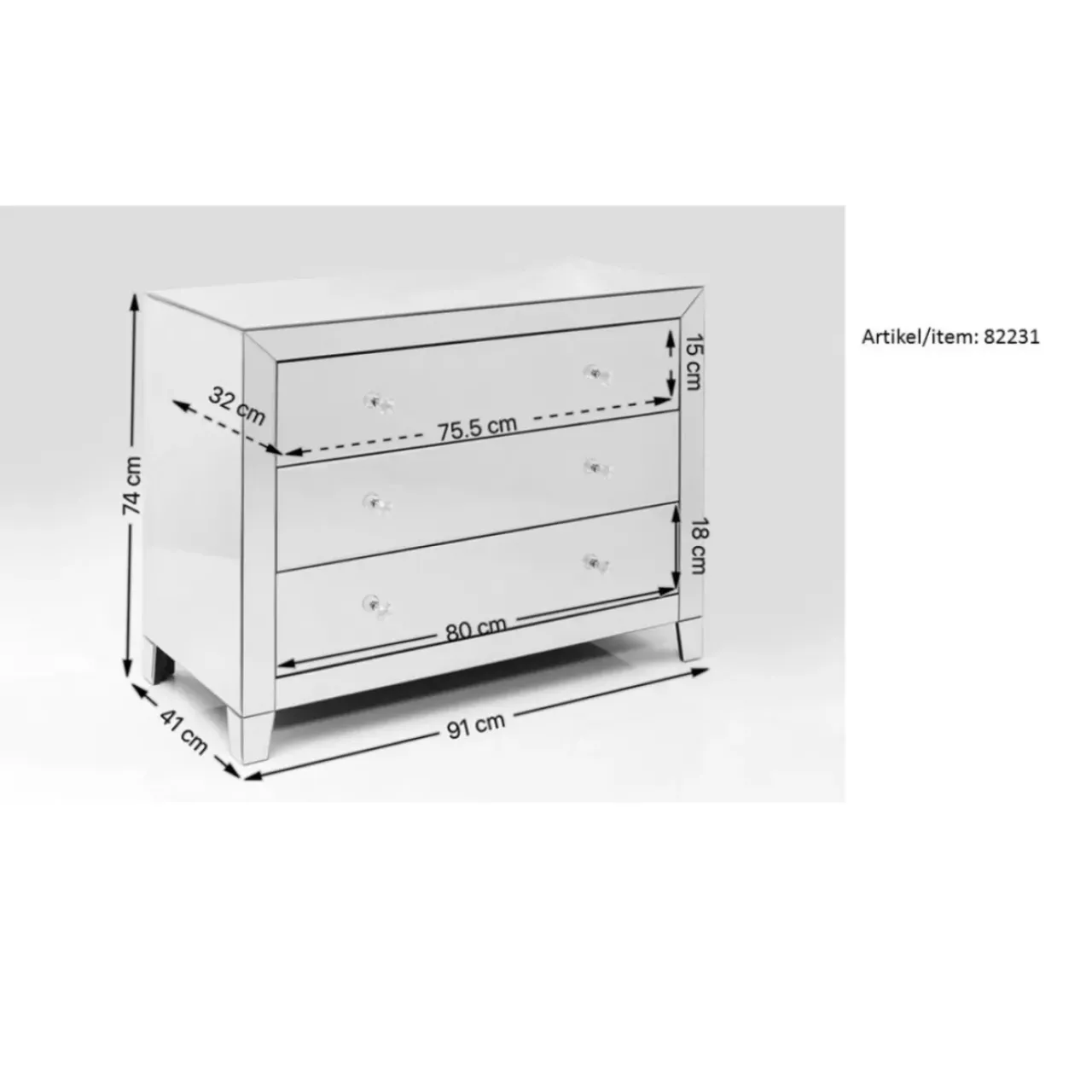 Kommoden & Sideboards|KARE Design Kommode Luxury Push 3 Schube Weiss