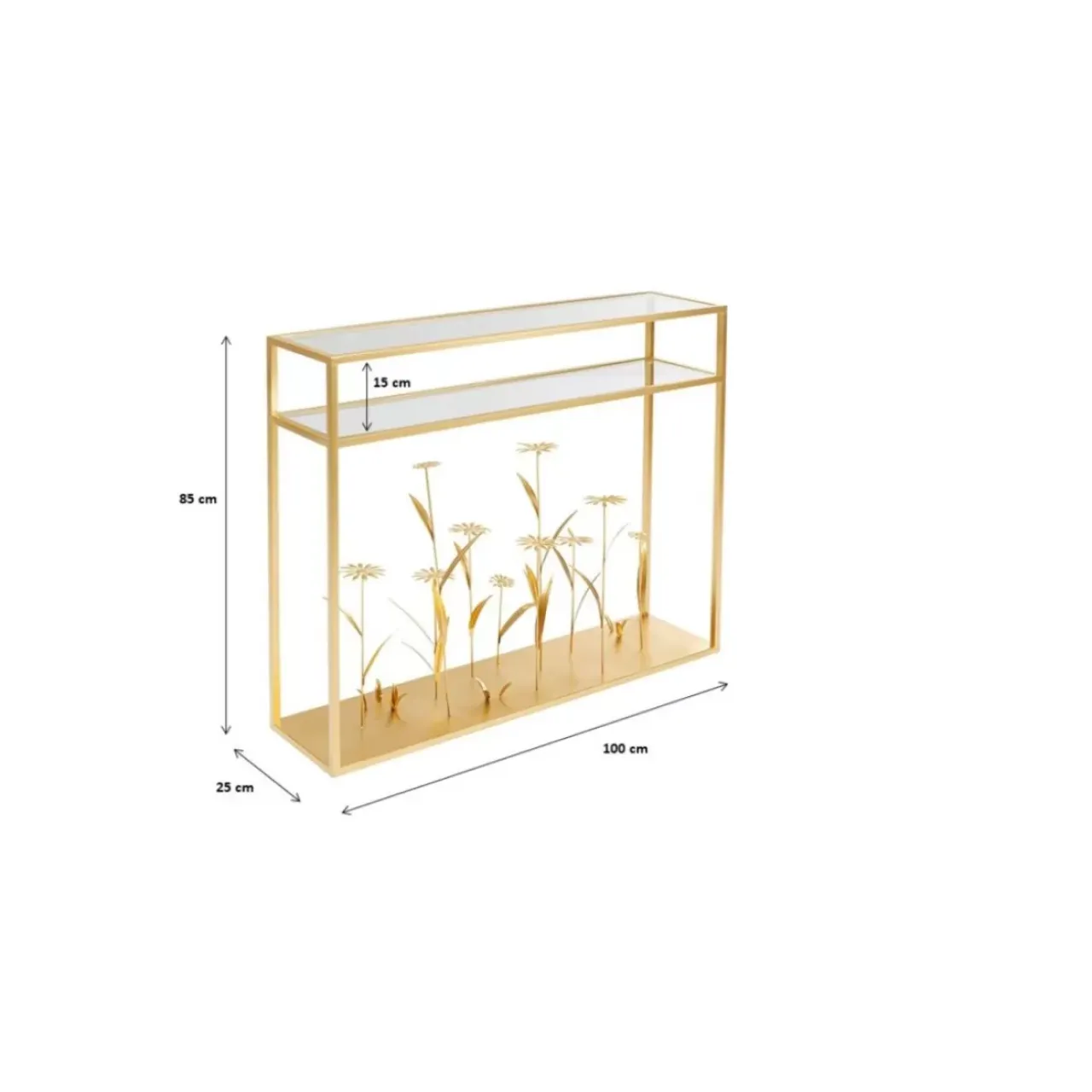 Kommoden & Sideboards|KARE Design Konsole Flower Meadow Gold 100