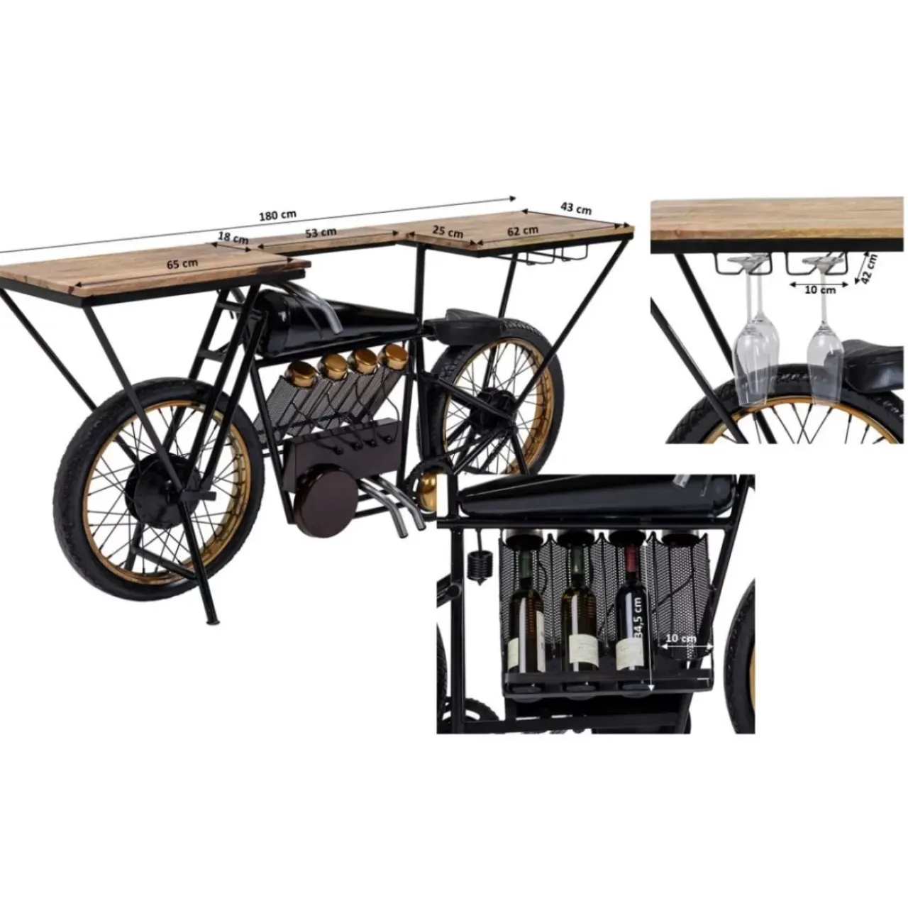 Kommoden & Sideboards|KARE Design Konsole Motorbike Schwarz
