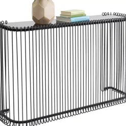Kommoden & Sideboards|KARE Design Konsole Wire Glas Schwarz 142X89Cm