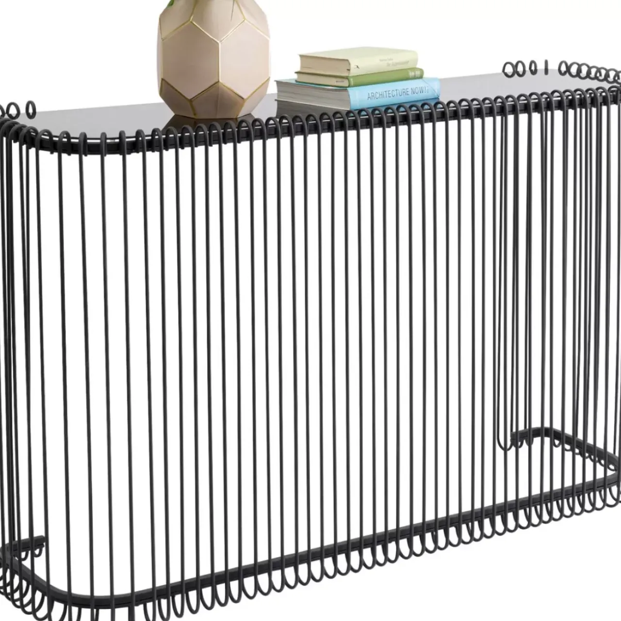 Kommoden & Sideboards|KARE Design Konsole Wire Glas Schwarz 142X89Cm