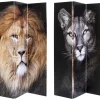 Paravents|KARE Design Paravent King Lion Vs Cat Girl 120X180Cm