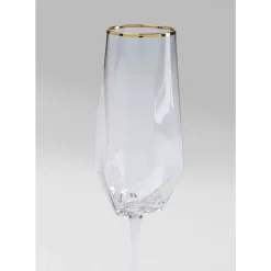 Geschirr & Tischaccessoires|KARE Design Sektglas Diamond Gold Rim