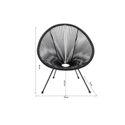 Outdoormöbel|KARE Design Sessel Acapulco Schwarz