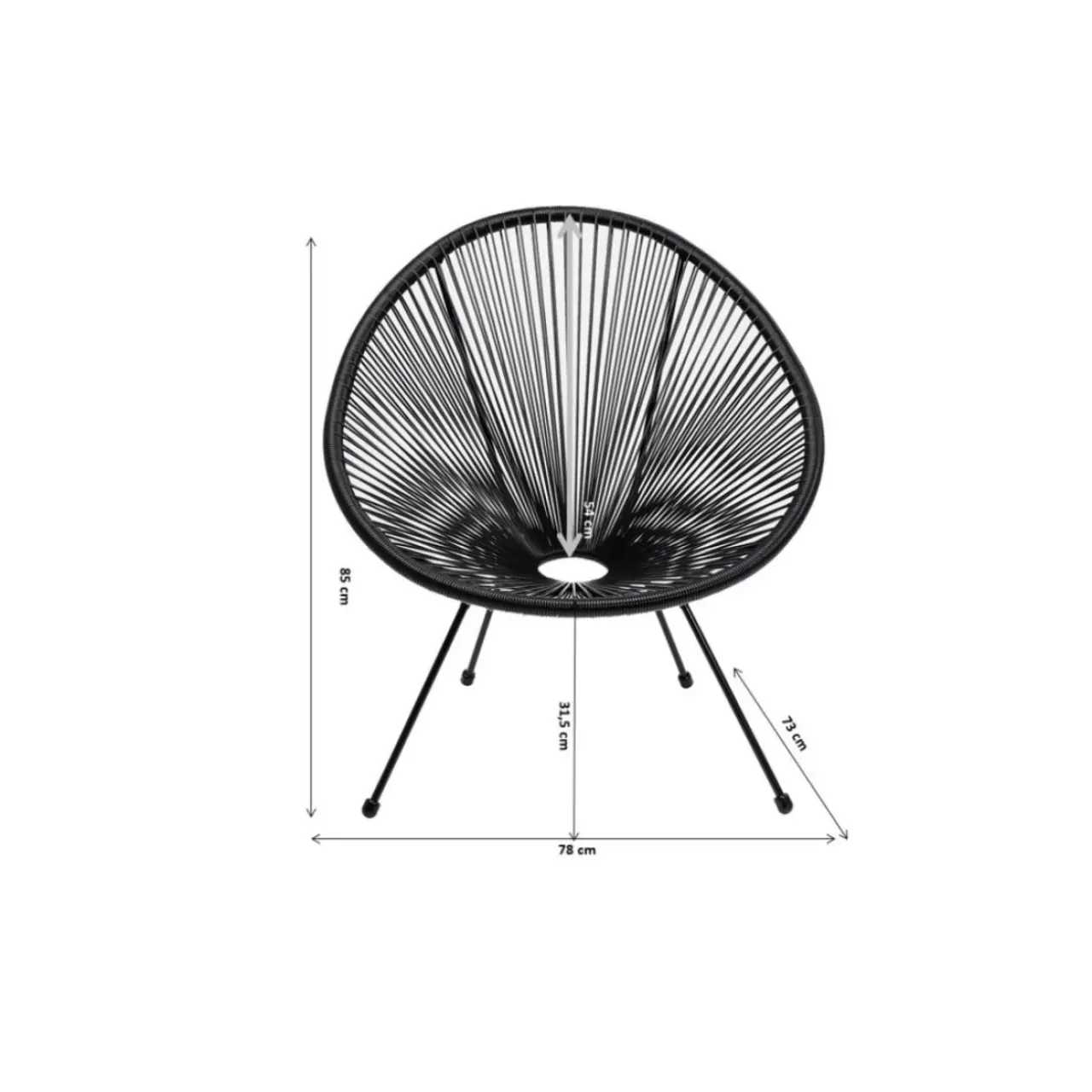 Outdoormöbel|KARE Design Sessel Acapulco Schwarz
