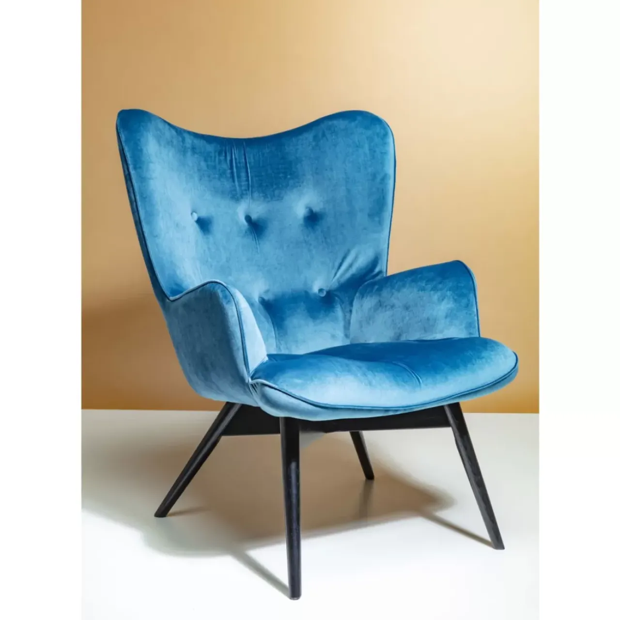 Sessel|KARE Design Sessel Black Vicky Velvet Petrol