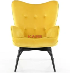 Sessel|KARE Design Sessel Black Vicky Velvet Yellow