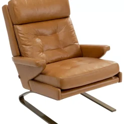 Sessel|KARE Design Sessel Mit Hocker Breno Braun
