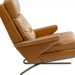 Sessel|KARE Design Sessel Mit Hocker Breno Braun