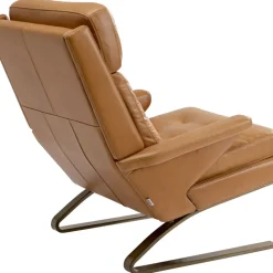 Sessel|KARE Design Sessel Mit Hocker Breno Braun
