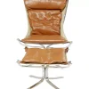 Sessel|KARE Design Sessel Mit Hocker Washington Braun