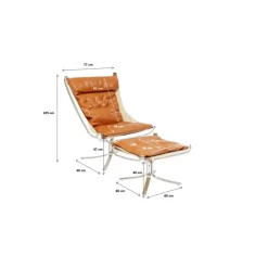 Sessel|KARE Design Sessel Mit Hocker Washington Braun