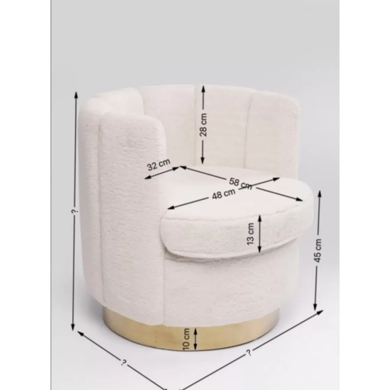 Sessel|KARE Design Sessel Silhouette Fur Weiss
