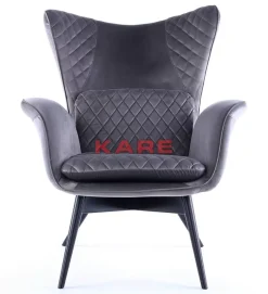 Sessel|KARE Design Sessel Tudor Velvet Silbergrau