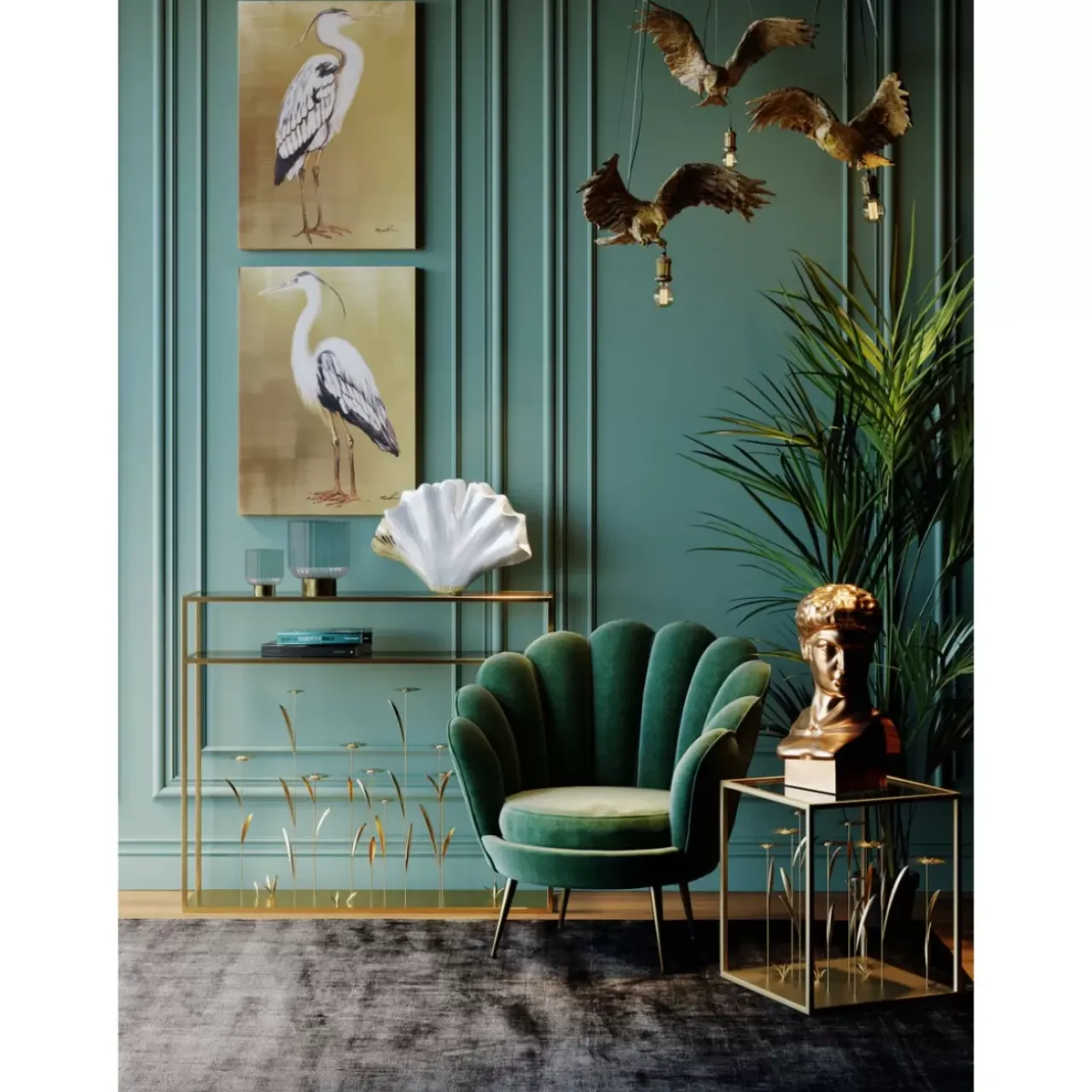 Sessel|KARE Design Sessel Water Lily Dunkel Grun