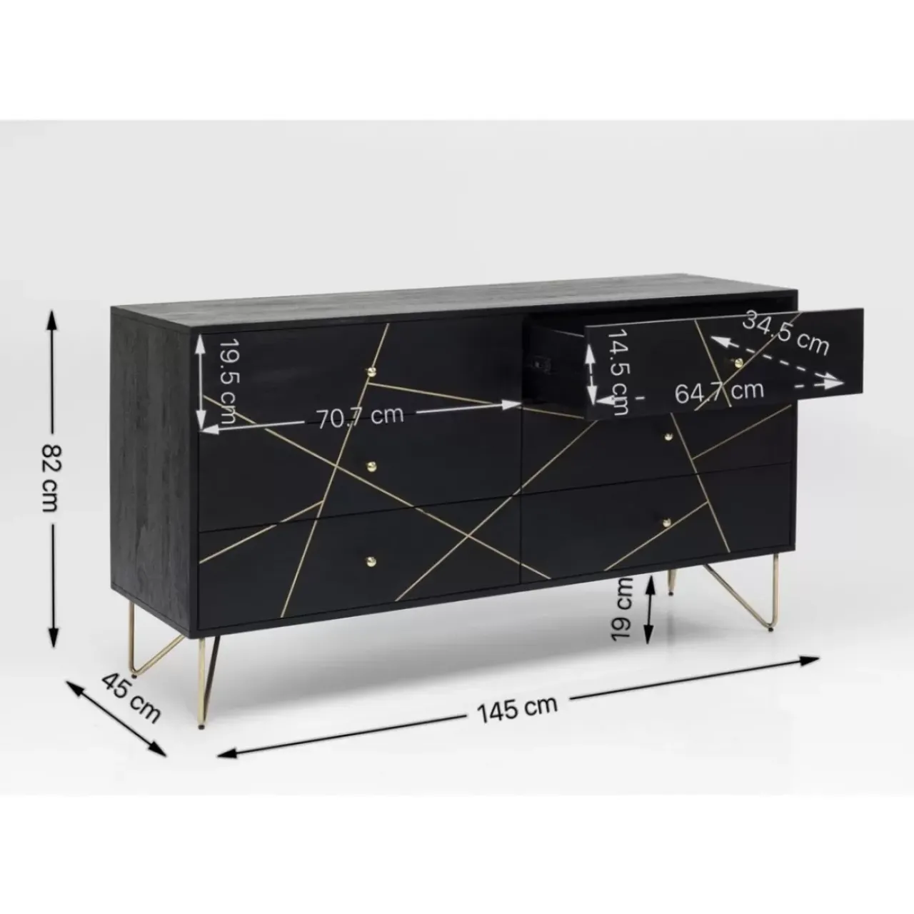 Kommoden & Sideboards|KARE Design Sideboard Gold Vein