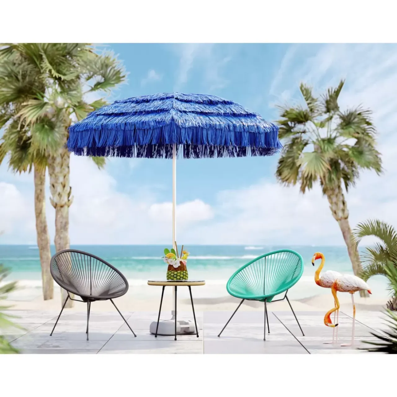 Outdoor|KARE Design Sonnenschirm Hawaii Blau