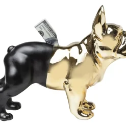 Deko & Geschenkartikel|KARE Design Spardose Bulldog Gold-Schwarz
