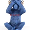 Deko & Geschenkartikel|KARE Design Spardose Monkey Mizaru Blau