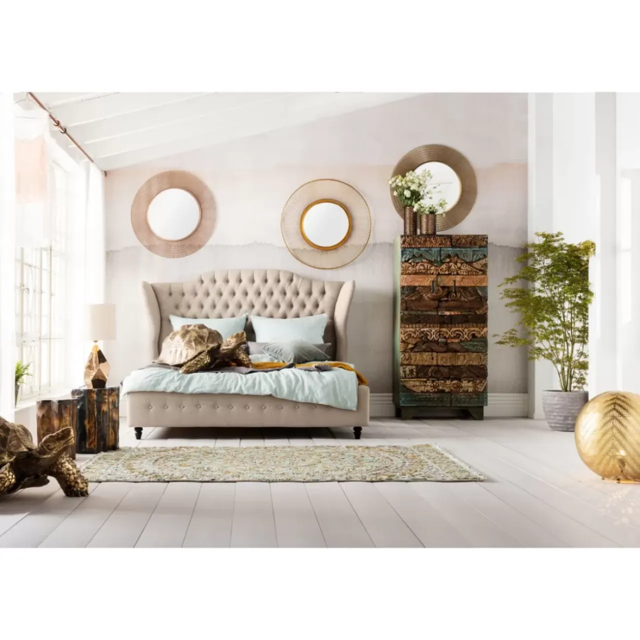 Spiegel|KARE Design Spiegel Sun Storm Gold O93Cm