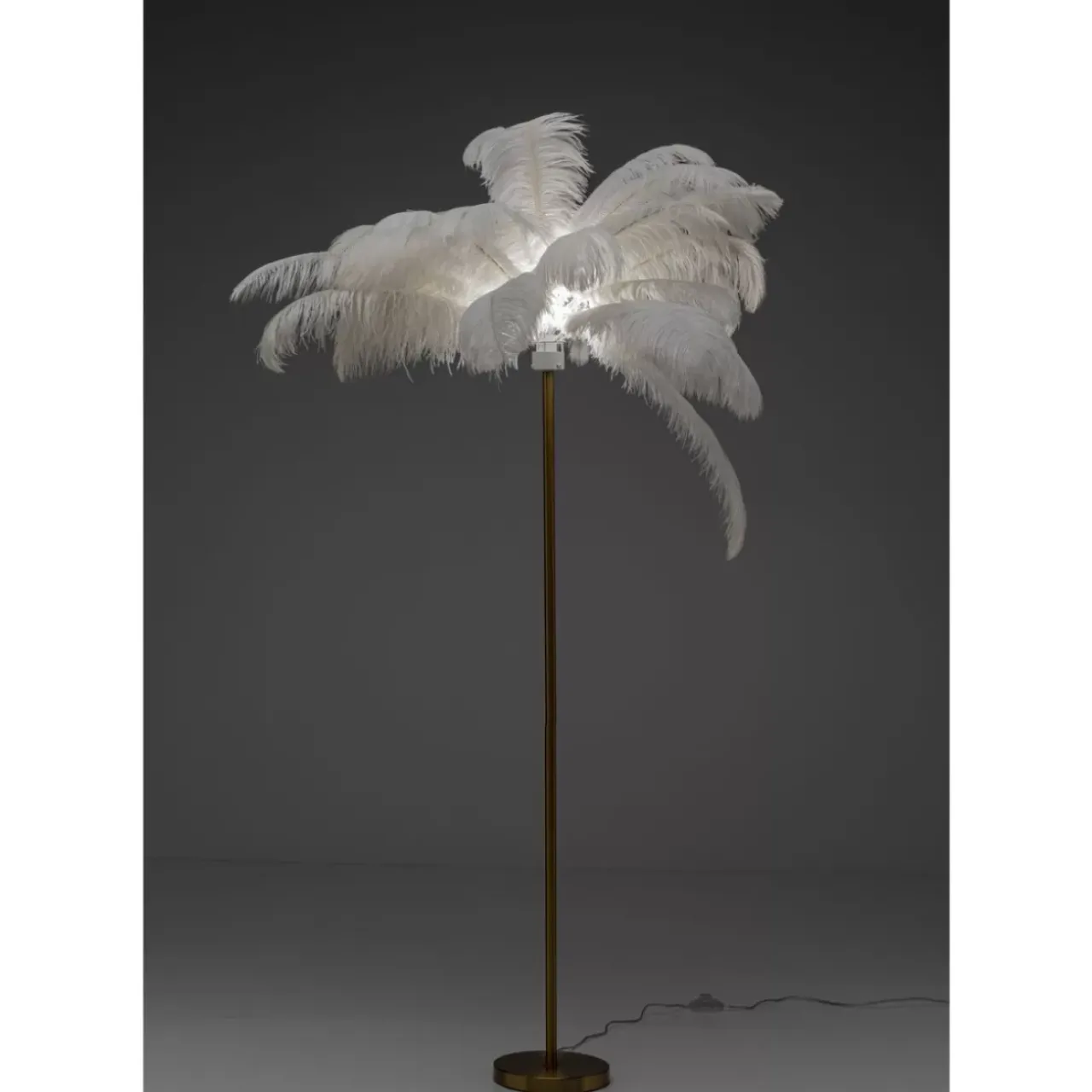Steh & Bodenleuchten|KARE Design Stehleuchte Feather Palm Weis 165Cm