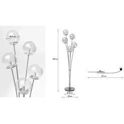 Steh & Bodenleuchten|KARE Design Stehleuchte Five Balls Amber Brass