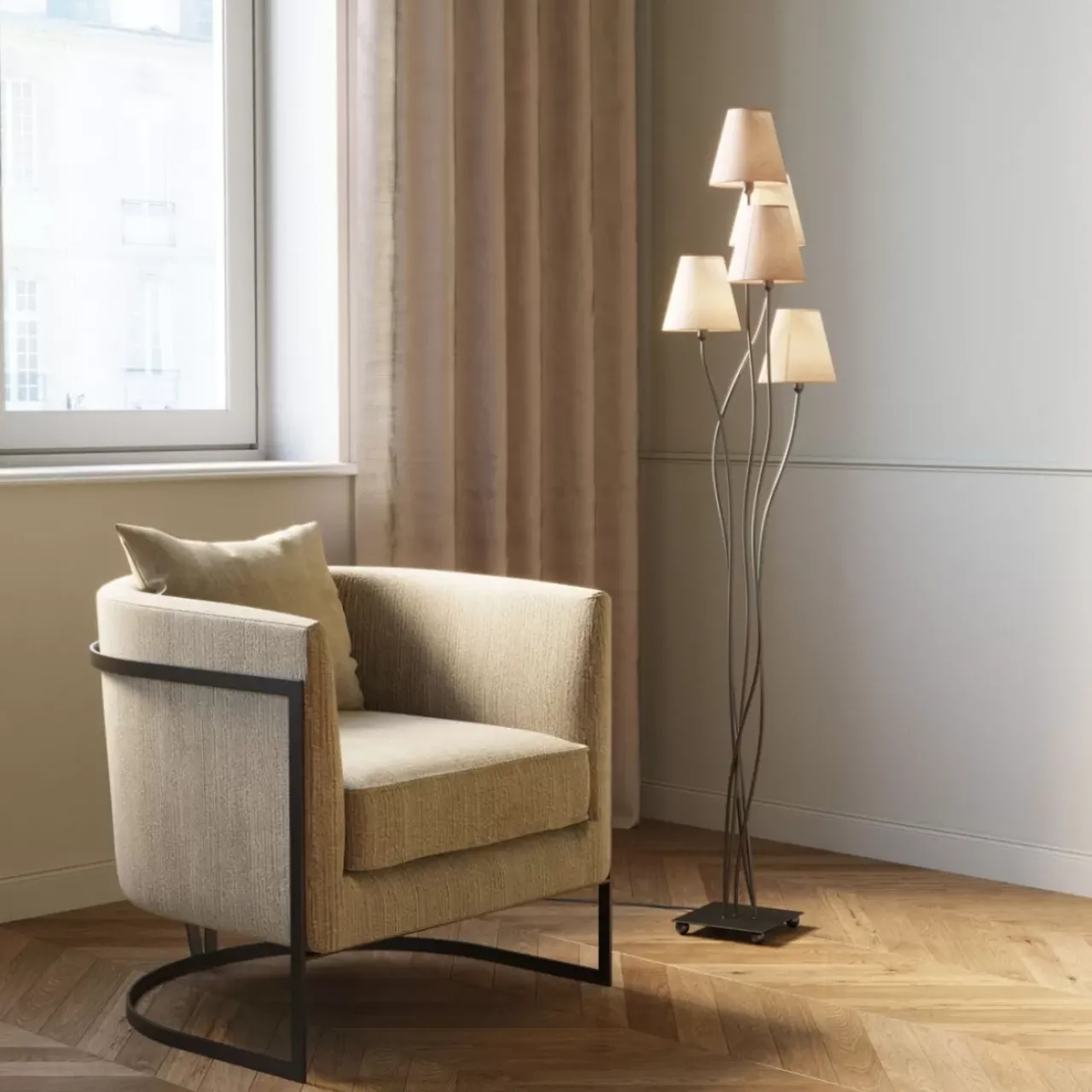 Steh & Bodenleuchten|KARE Design Stehleuchte Flexible Berry Cinque