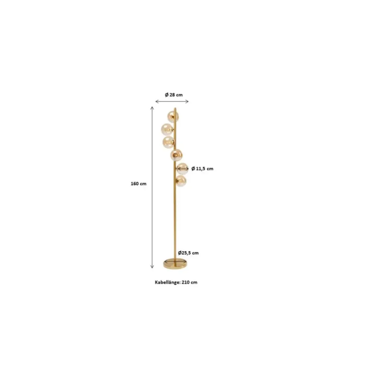 Steh & Bodenleuchten|KARE Design Stehleuchte Scala Balls Brass 160Cm