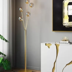 Steh & Bodenleuchten|KARE Design Stehleuchte Talea Gold 156Cm