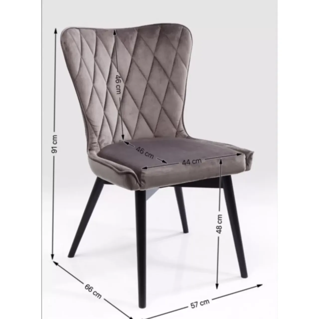 Stühle|KARE Design Stuhl Black Marshall Velvet Grau