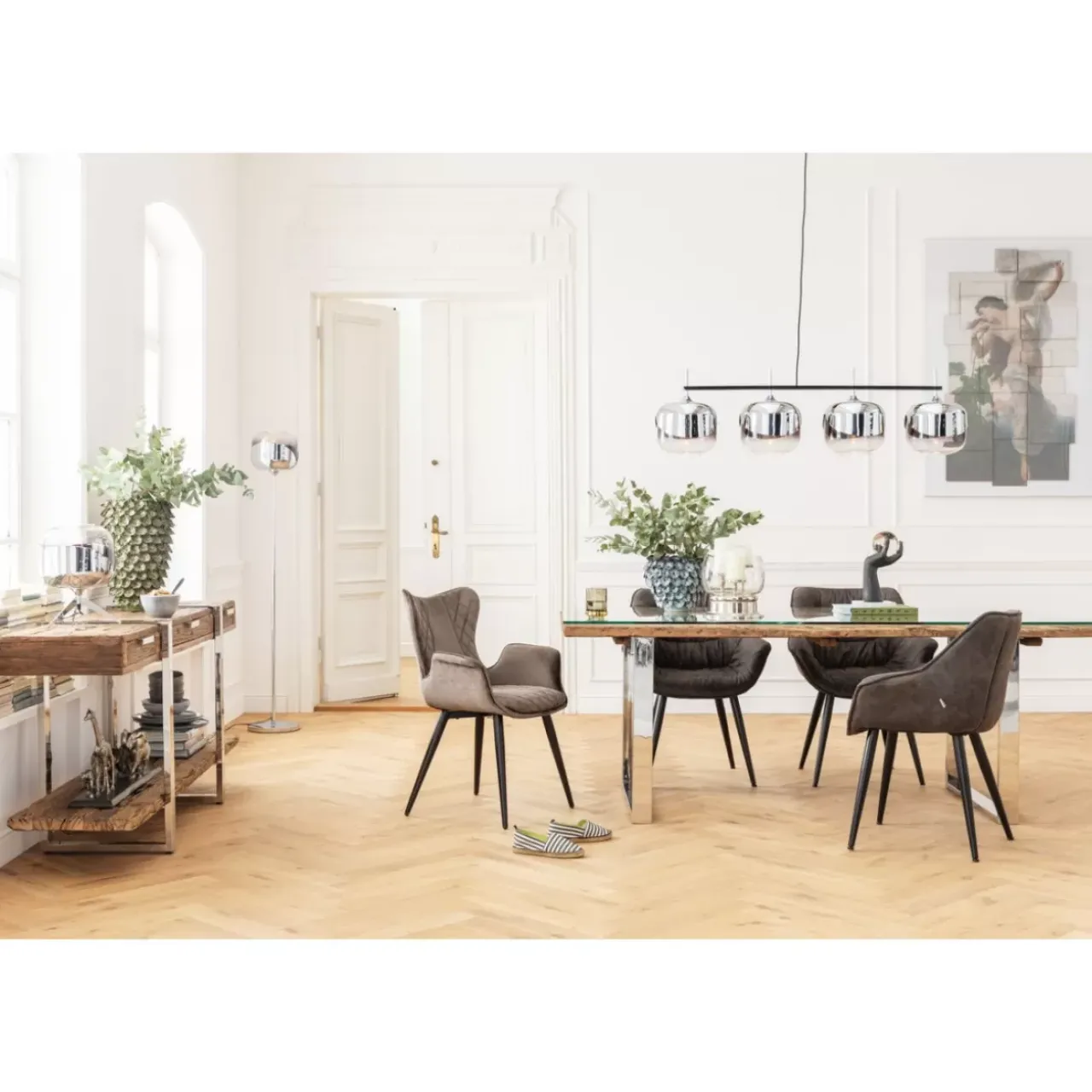 Stühle|KARE Design Stuhl Black Marshall Velvet Grau