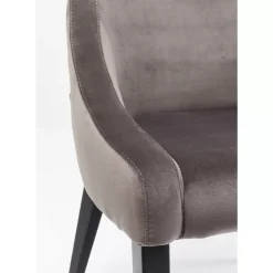 Stühle|KARE Design Stuhl Black Mode Velvet Grau