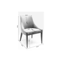 Stühle|KARE Design Stuhl Black Mode Velvet Grau