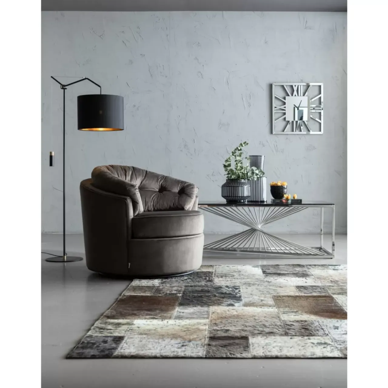 Teppiche|KARE Design Teppich Squares Grau 170X240Cm