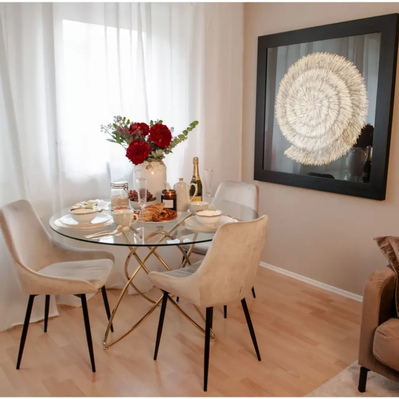 Tische|KARE Design Tisch Molekular Gold O120Cm