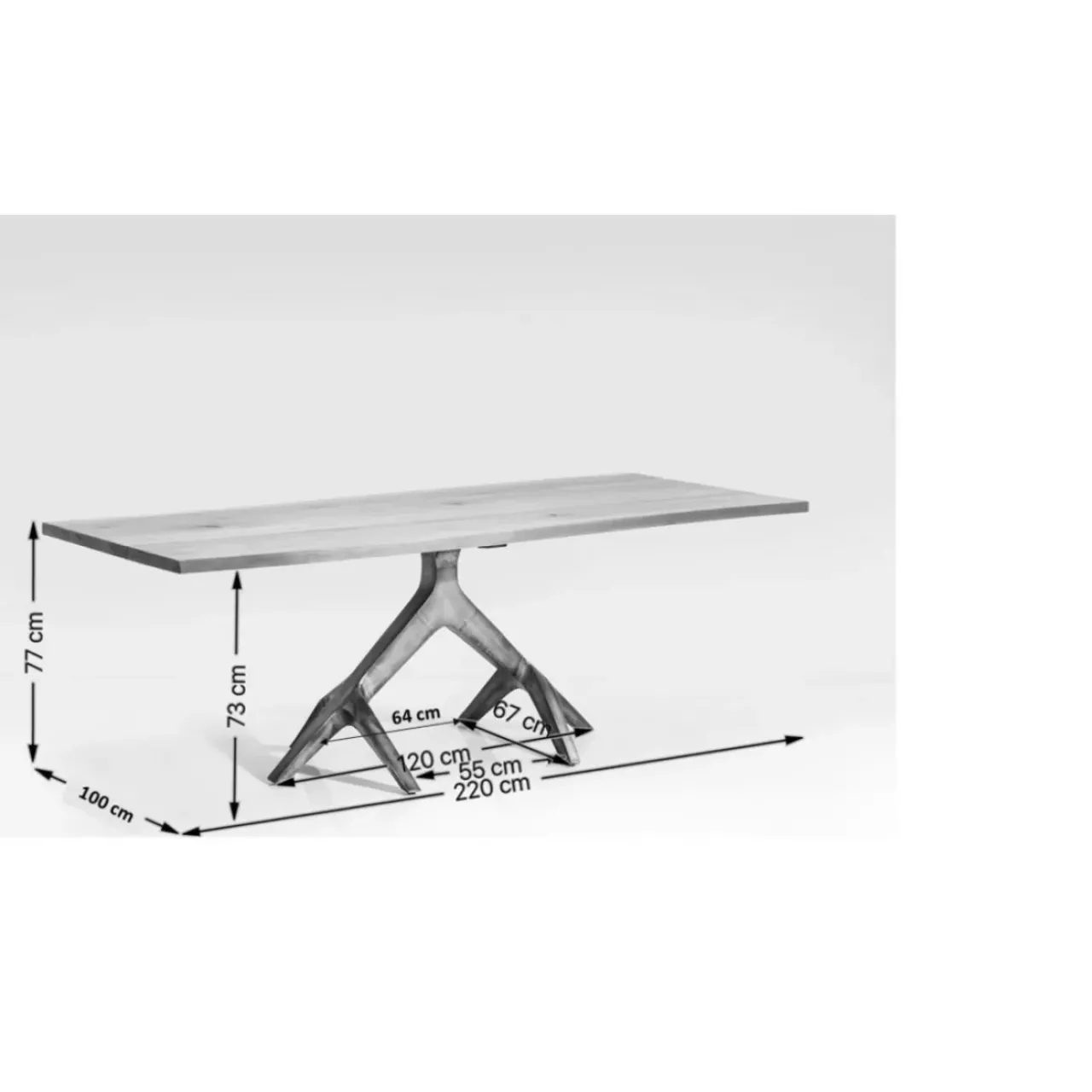 Tische|KARE Design Tisch Roots Dark 220X100Cm