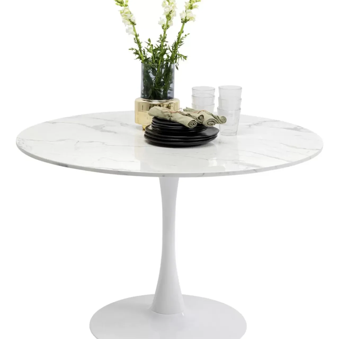 Tische|KARE Design Tisch Schickeria Marmor Weis O110Cm