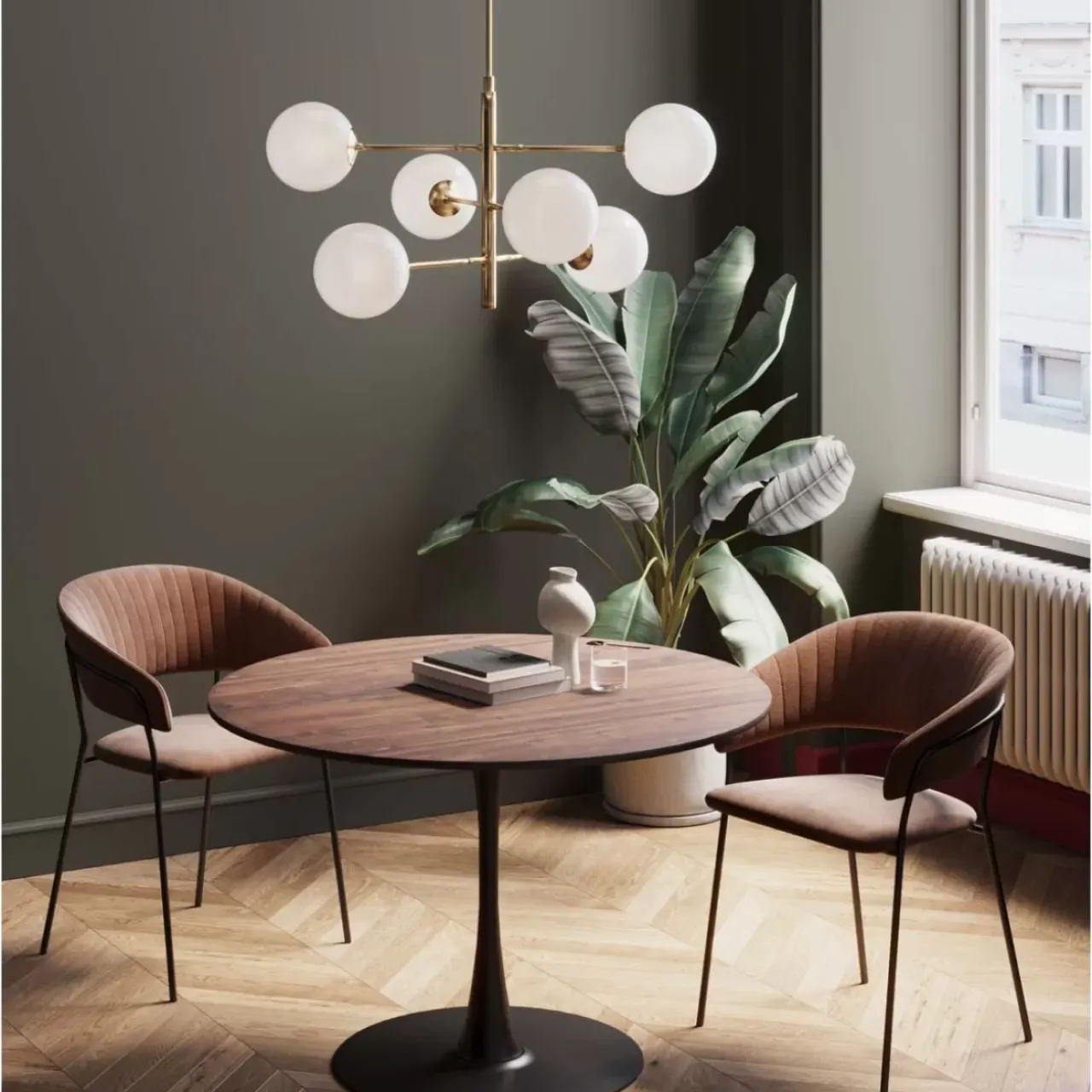 Tische|KARE Design Tisch Schickeria Walnuss Schwarz O110Cm
