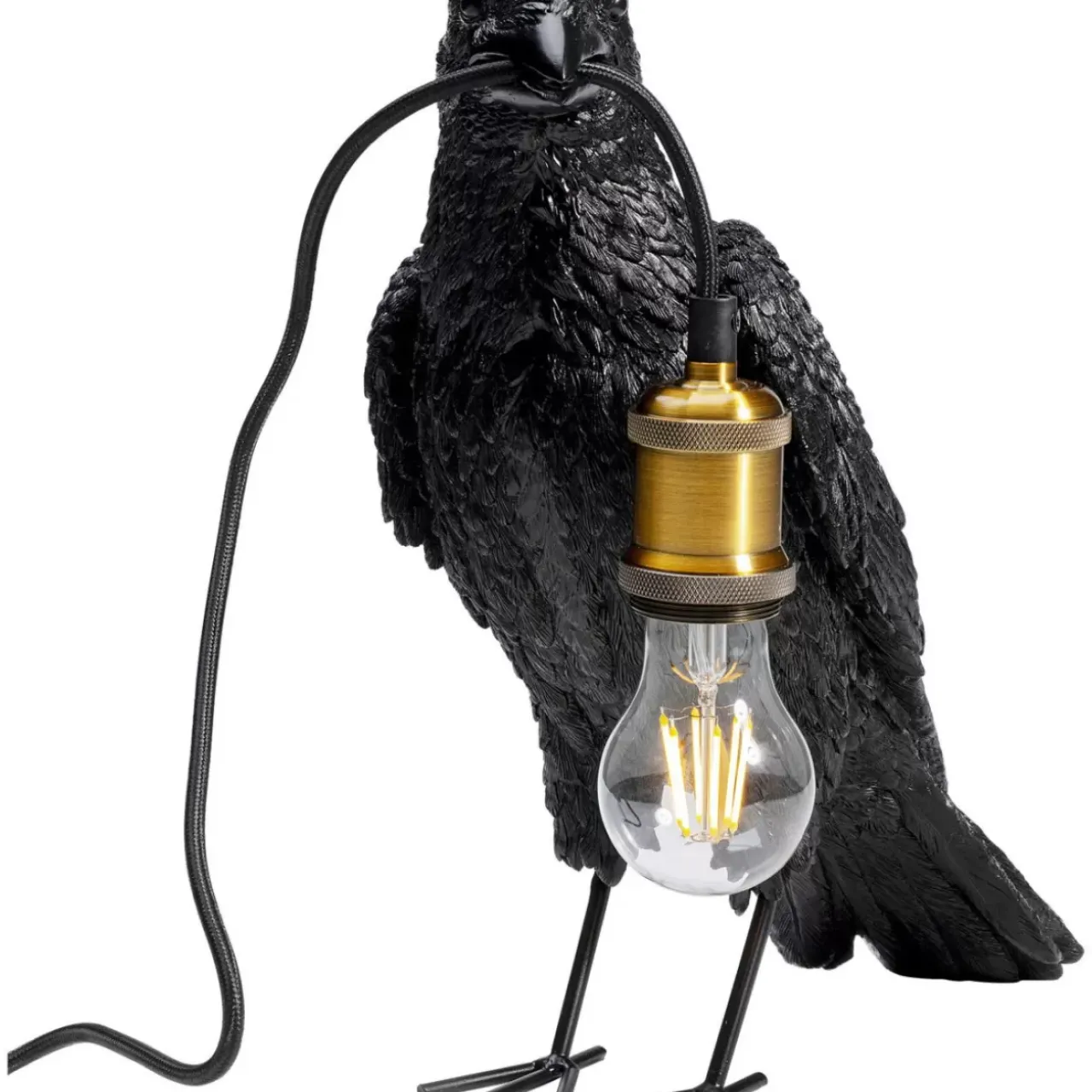 Tischleuchten|KARE Design Tischleuchte Animal Crow Matt Schwarz