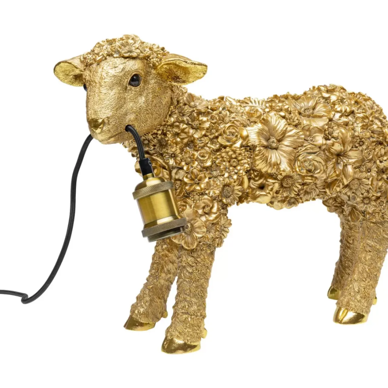 Tischleuchten|KARE Design Tischleuchte Animal Flower Sheep Gold 36Cm