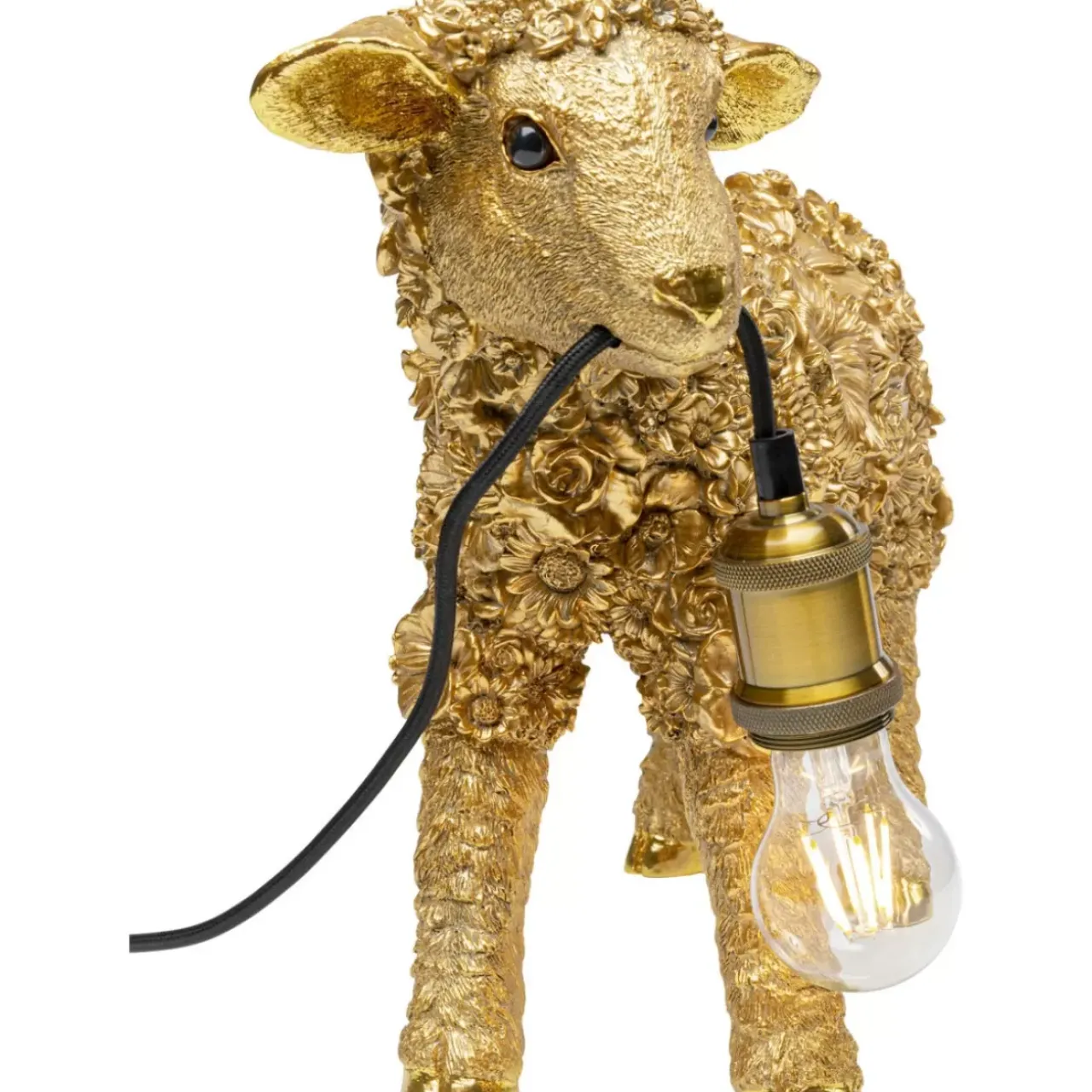 Tischleuchten|KARE Design Tischleuchte Animal Flower Sheep Gold 36Cm