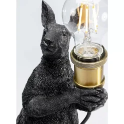 Tischleuchten|KARE Design Tischleuchte Animal Kangaroo Schwarz Matt 46Cm