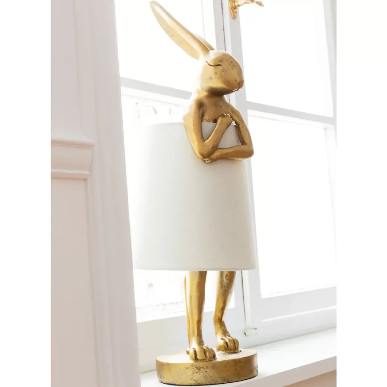 Tischleuchten|KARE Design Tischleuchte Animal Rabbit Gold 68Cm
