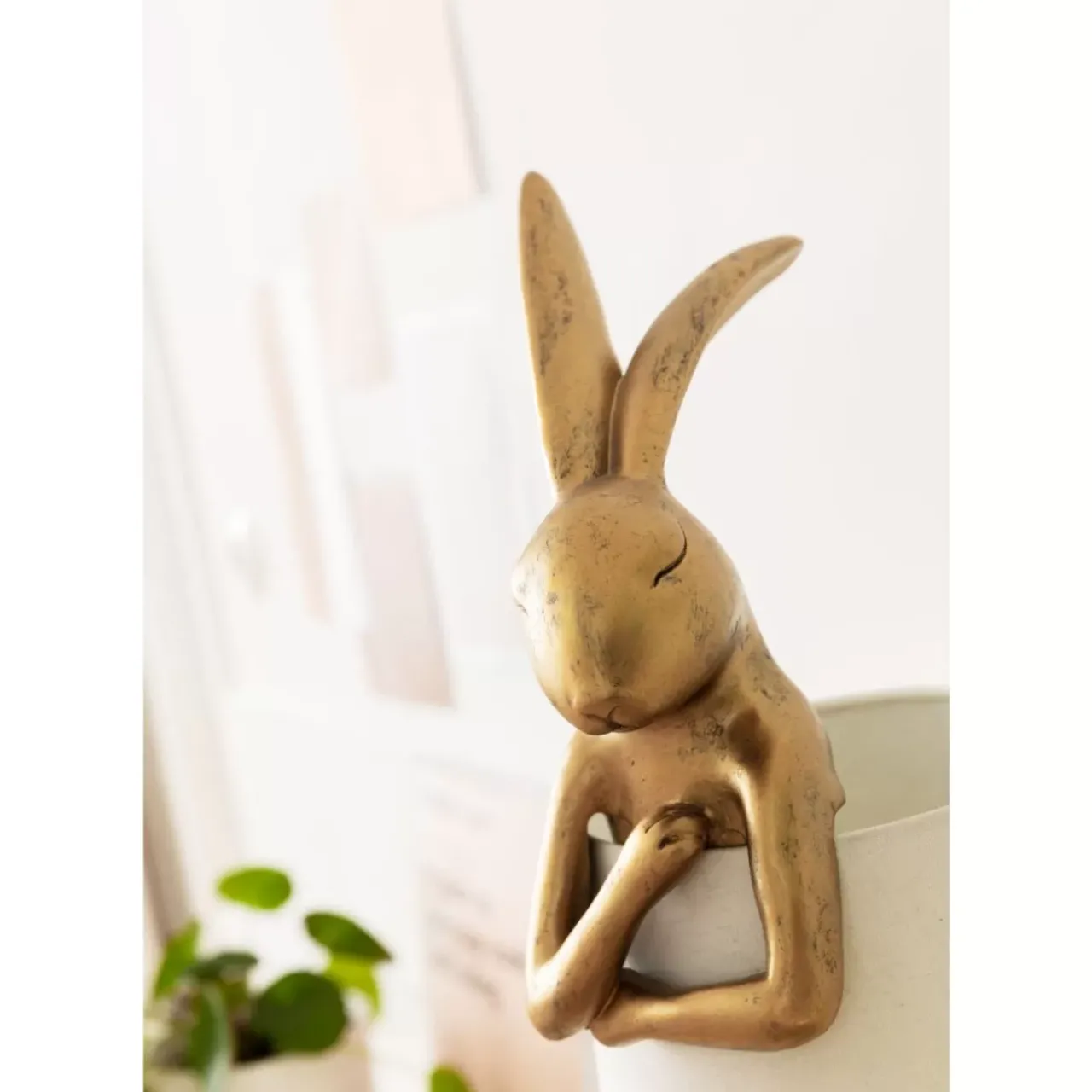 Tischleuchten|KARE Design Tischleuchte Animal Rabbit Gold 68Cm