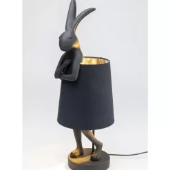 Tischleuchten|KARE Design Tischleuchte Animal Rabbit Matt Schwarz 68Cm