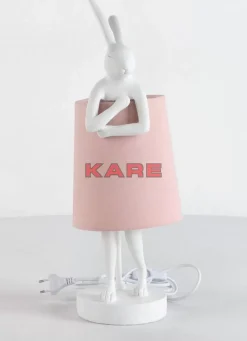 Tischleuchten|KARE Design Tischleuchte Animal Rabbit Weis/Rosa 50Cm