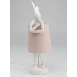 Tischleuchten|KARE Design Tischleuchte Animal Rabbit Weis/Rosa 50Cm
